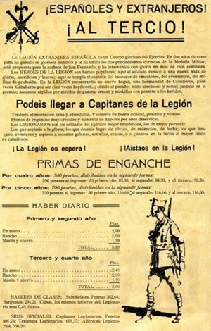 Cartel alistamiento la Legion