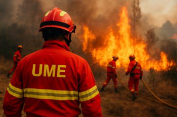 La UME contra el fuego